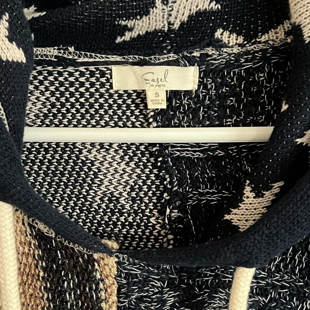 Easel Los Angeles - Women's Small Stripped Stars Hoodie Sweater - Picture 4 of 4